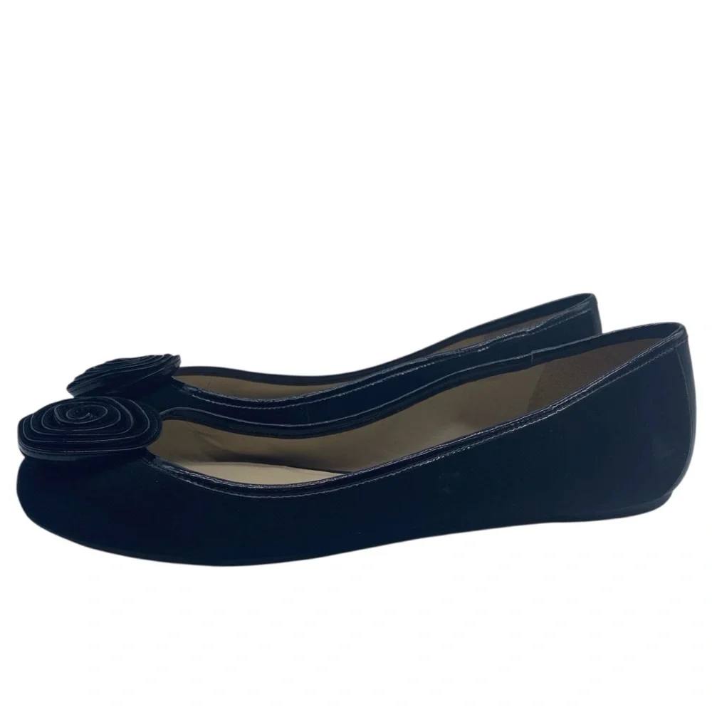 Talbots Womens Shoes Leather Flats 10 WIDE Black Slip On Sleek Business Casual - Picture 12 of 12